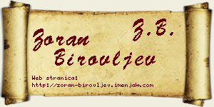 Zoran Birovljev vizit kartica